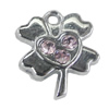 Pendant Setting Zinc Alloy Jewelry Findings, Flower 15x17mm, Sold by Bag