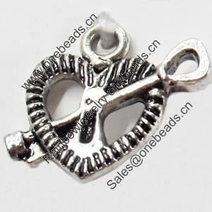 Pendant, Zinc Alloy Jewelry Findings, Heart, 15x15mm, Sold by Bag  