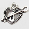 Pendant, Zinc Alloy Jewelry Findings, Heart, 15x15mm, Sold by Bag  