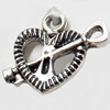 Pendant, Zinc Alloy Jewelry Findings, Heart, 15x15mm, Sold by Bag  