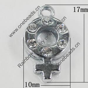 Pendant Setting Zinc Alloy Jewelry Findings, 10x17mm, Sold by Bag