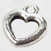 Pendant, Zinc Alloy Jewelry Findings, Heart, 10x12mm, Sold by Bag  