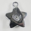 Pendant Setting Zinc Alloy Jewelry Findings, Star 15x18mm, Sold by Bag