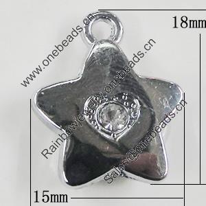 Pendant Setting Zinc Alloy Jewelry Findings, Star 15x18mm, Sold by Bag