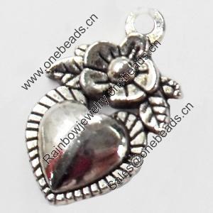 Pendant, Zinc Alloy Jewelry Findings, 11x18mm, Sold by Bag  