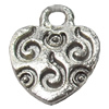 Pendant, Zinc Alloy Jewelry Findings, Heart, 10x12mm, Sold by Bag  