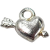 Pendant, Zinc Alloy Jewelry Findings, Heart, 13x10mm, Sold by Bag  