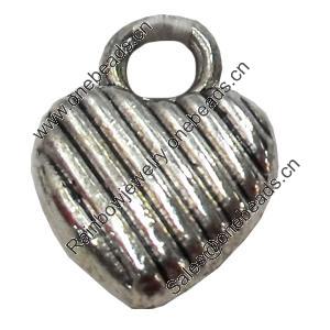 Pendant, Zinc Alloy Jewelry Findings, Heart, 9x13mm, Sold by Bag  