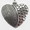 Pendant, Zinc Alloy Jewelry Findings, Heart, 20x20mm, Sold by Bag  