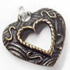 Pendant, Zinc Alloy Jewelry Findings, Heart, 18x19mm, Sold by Bag  