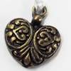 Pendant, Zinc Alloy Jewelry Findings, Heart, 15x17mm, Sold by Bag  