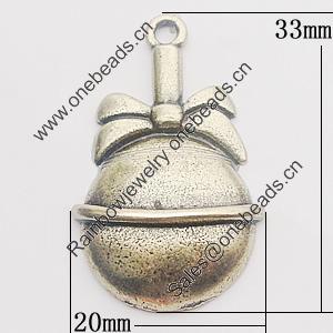 Pendant, Zinc Alloy Jewelry Findings, 20x33mm, Sold by Bag