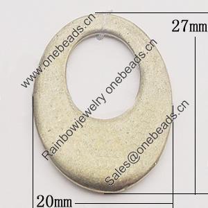 Pendant, Zinc Alloy Jewelry Findings, Flat Oval 20x27mm, Sold by Bag