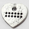 Pendant, Zinc Alloy Jewelry Findings, Heart, 16x15mm, Sold by Bag  