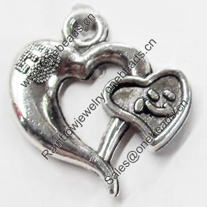 Pendant, Zinc Alloy Jewelry Findings, 21x23mm, Sold by Bag  