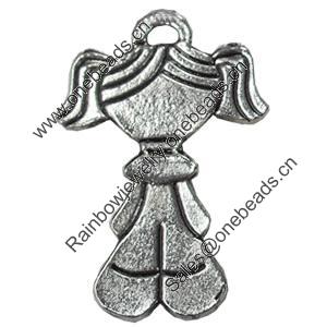 Pendant, Zinc Alloy Jewelry Findings, 23x35mm, Sold by Bag  