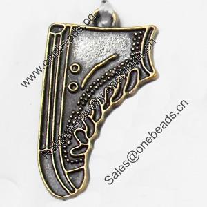 Pendant, Zinc Alloy Jewelry Findings, Shoes, 16x28mm, Sold by Bag  