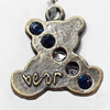 Pendant, Zinc Alloy Jewelry Findings, Bear, 19x20mm, Sold by Bag  