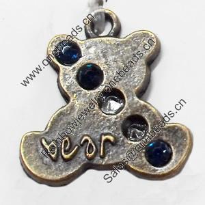 Pendant, Zinc Alloy Jewelry Findings, Bear, 19x20mm, Sold by Bag  