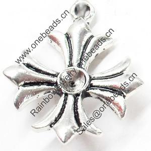 Pendant, Zinc Alloy Jewelry Findings, Cross, 21x25mm, Sold by Bag  