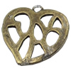 Pendant, Zinc Alloy Jewelry Findings, Heart, 21x21mm, Sold by Bag  