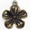 Pendant, Zinc Alloy Jewelry Findings, Flower, 19x23mm, Sold by Bag  