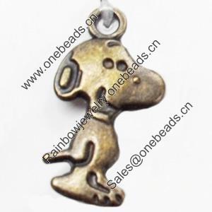 Pendant, Zinc Alloy Jewelry Findings, Dog, 15x27mm, Sold by Bag  