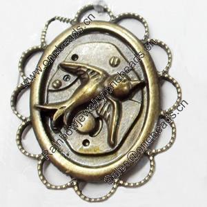 Pendant, Zinc Alloy Jewelry Findings, 33x39mm, Sold by Bag  