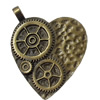 Pendant, Zinc Alloy Jewelry Findings, Heart, 38x50mm, Sold by Bag  