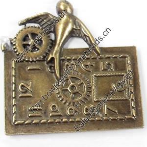 Pendant, Zinc Alloy Jewelry Findings, 39x41mm, Sold by Bag  