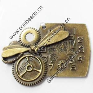 Pendant, Zinc Alloy Jewelry Findings, 47x35mm, Sold by Bag  