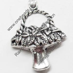 Pendant, Zinc Alloy Jewelry Findings, 23x29mm, Sold by Bag  