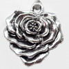 Pendant, Zinc Alloy Jewelry Findings, Flower, 23x25mm, Sold by Bag  