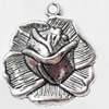 Pendant, Zinc Alloy Jewelry Findings, Flower, 24x26mm, Sold by Bag  