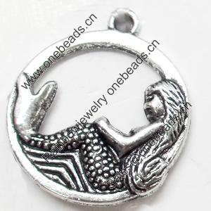 Pendant, Zinc Alloy Jewelry Findings, 23x26mm, Sold by Bag  