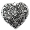 Pendant, Zinc Alloy Jewelry Findings, Heart, 37x36mm, Sold by Bag  