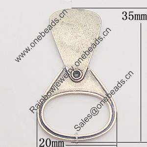 Pendant, Zinc Alloy Jewelry Findings, 20x35mm, Sold by Bag