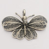 Pendant, Zinc Alloy Jewelry Findings, Butterfly 45x31mm Hole:5mm, Sold by Bag
