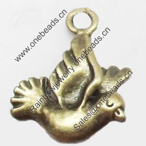 Pendant, Zinc Alloy Jewelry Findings, Bird, 21x23mm, Sold by Bag  