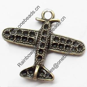 Pendant, Zinc Alloy Jewelry Findings, Plane, 31x27mm, Sold by Bag  