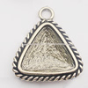 Pendant, Zinc Alloy Jewelry Findings, Triangle 33x37mm, Sold by Bag