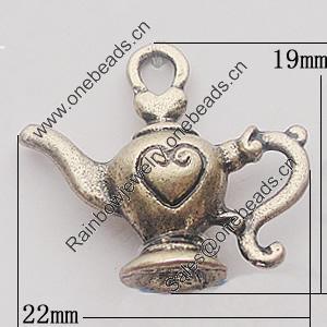 Pendant, Zinc Alloy Jewelry Findings, 22x19mm Hole:3mm, Sold by Bag