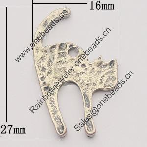 Pendant, Zinc Alloy Jewelry Findings, 16x27mm, Sold by Bag