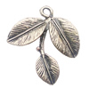 Pendant, Zinc Alloy Jewelry Findings, Leaf 24x27mm, Sold by Bag