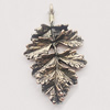 Pendant, Zinc Alloy Jewelry Findings, Leaf 19x31mm, Sold by Bag