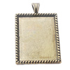 Zinc Alloy Pendant Settings, Outside diameter:25x38mm, Interior diameter:22x27mm, Sold by Bag