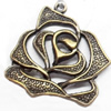 Pendant, Zinc Alloy Jewelry Findings, Flower, 27x28mm, Sold by Bag  