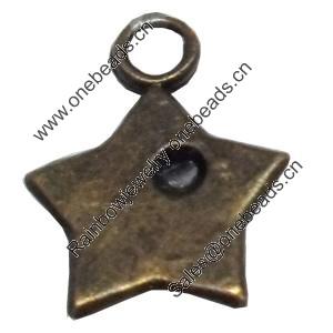 Pendant, Zinc Alloy Jewelry Findings, Star, 12x16mm, Sold by Bag  