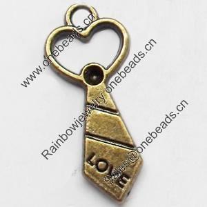 Pendant, Zinc Alloy Jewelry Findings, 13x31mm, Sold by Bag  