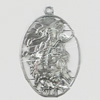 Iron Jewelry Finding Pendant Lead-free, 38x57mm, Sold by Bag